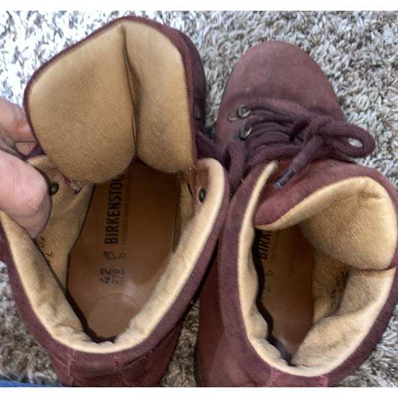 Birkenstock Jackson Hiker Boots EU 42 L Women US 11 Burgundy Oiled Suede Lace - Picture 9 of 9
